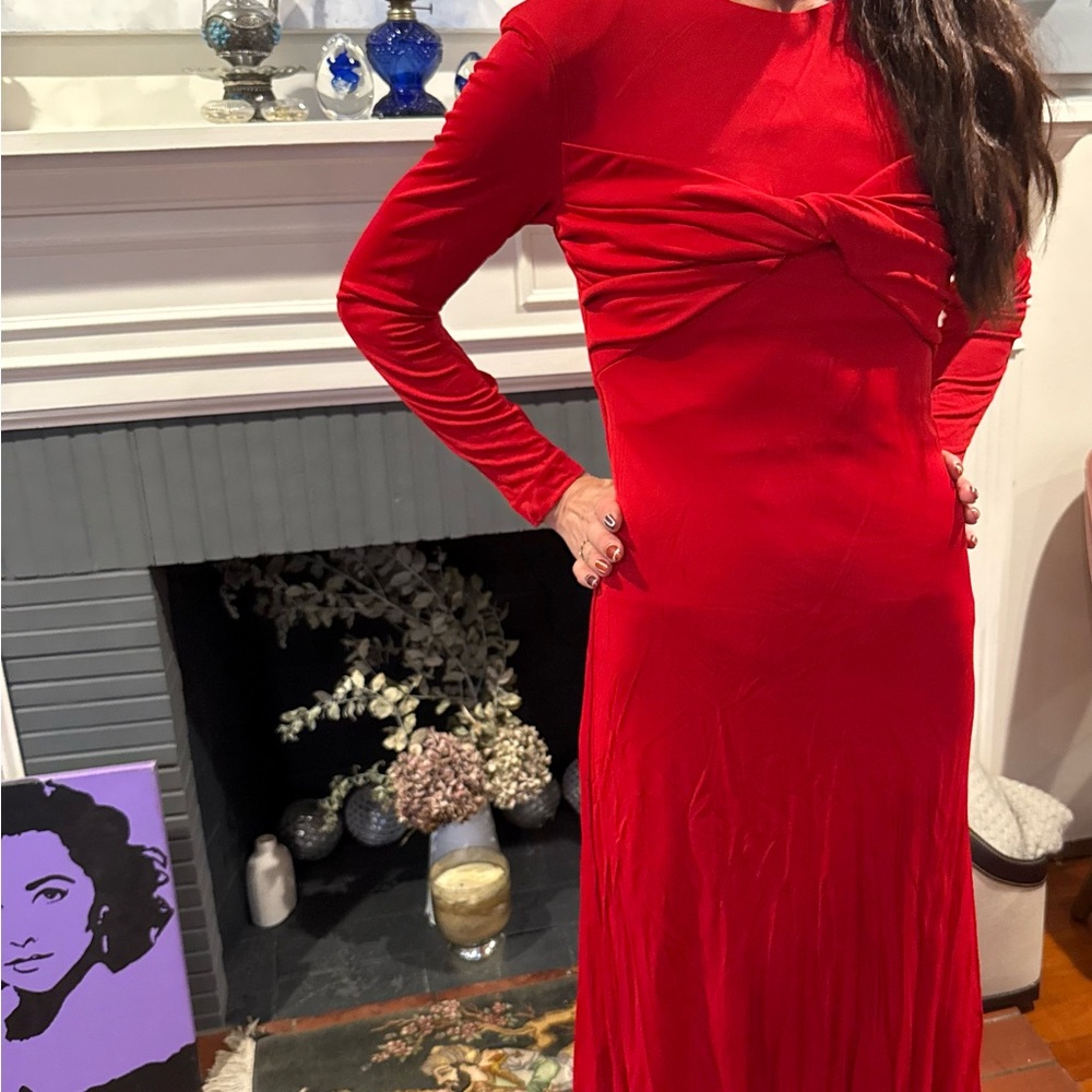 FARM Rio Vibrant Red Long Sleeve Dress
